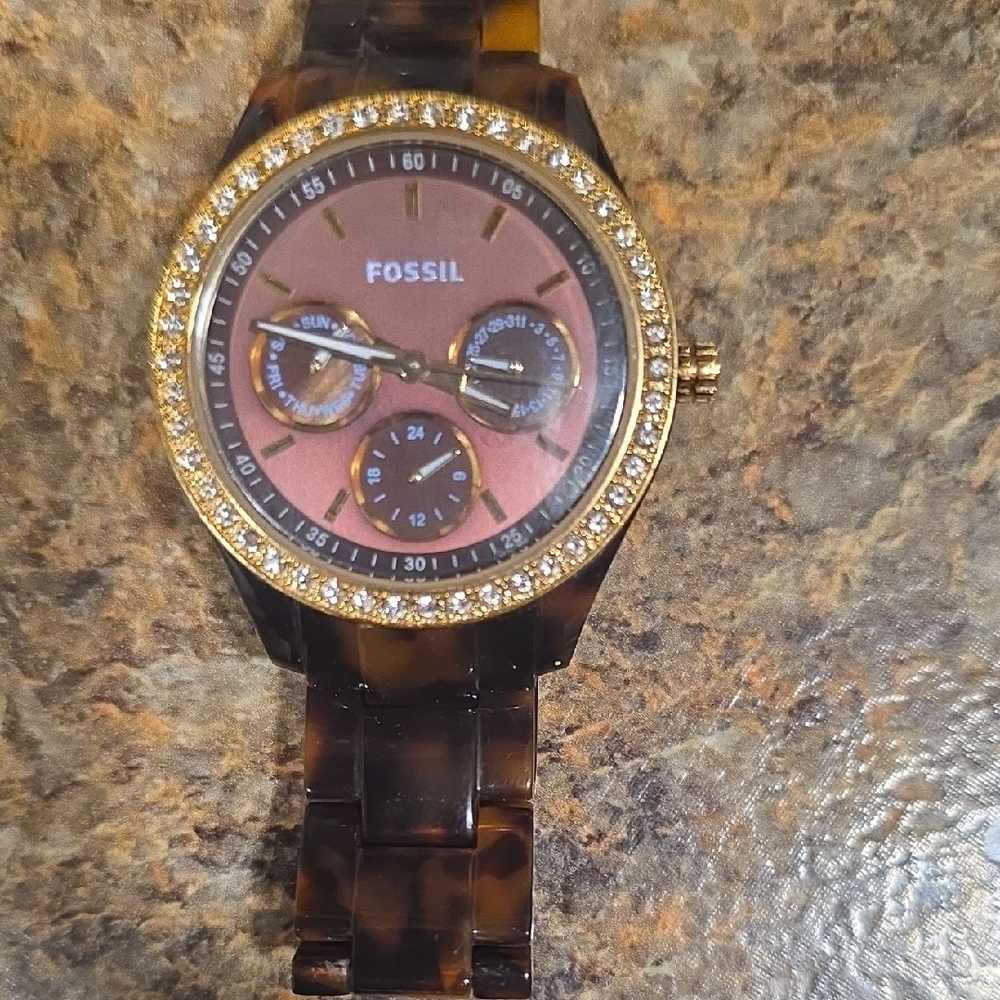Fossil Brown and Gold Tortoise Shell Watch